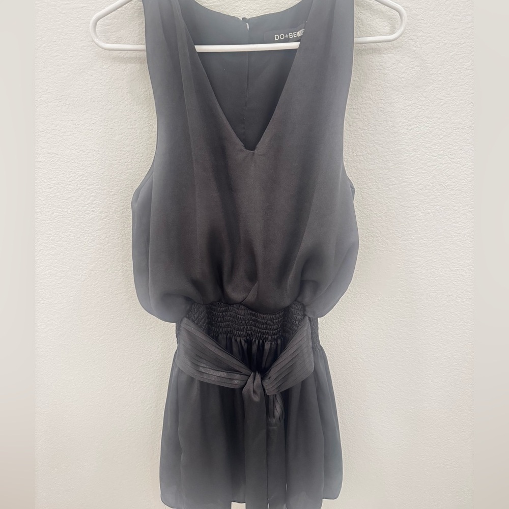 DO+BE Black Sleeveless Tie Mini Dress